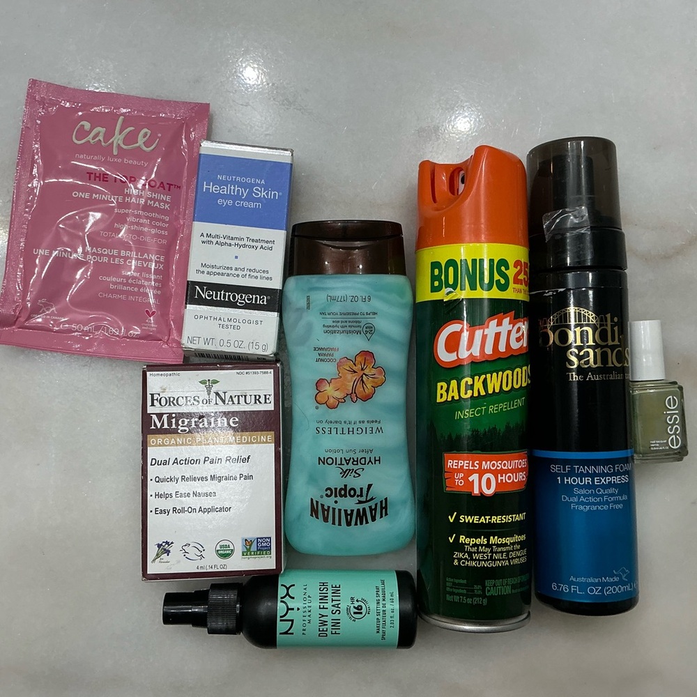 Lot of 9 – NYX, Cake Beauty, Neutrogena, Bondi, Cutter – Skincare + Relief